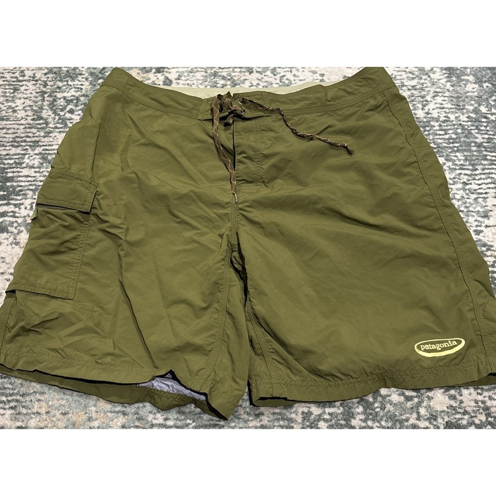 Vintage Patagonia Nylon Shorts Mens 36 Green Oval Logo Embroidered Cargo